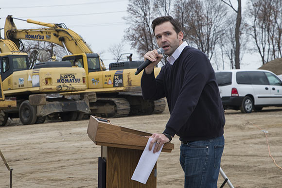 Michael Graham, Gordon Square resident for 15 years speaks at the underpass ribbon cutting ceremony
