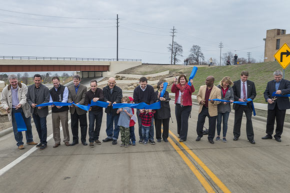 W. 73rd St underpass ribbon cutting