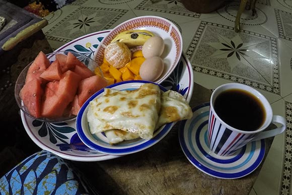 Breakfast from Lindsay's host in Zanzibar