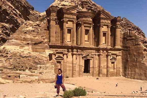<span class="content-image-text">Lindsay at the Monastery at Petra</span>
