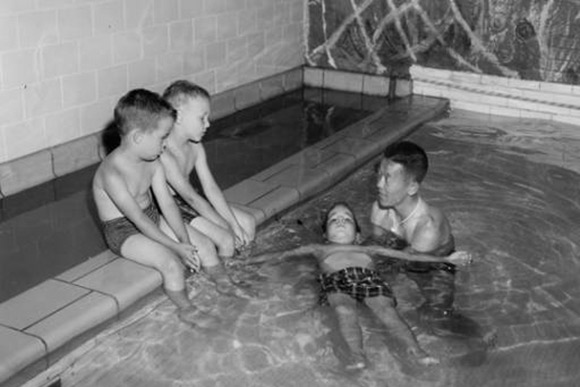 Swimming class at Alta House in 1957