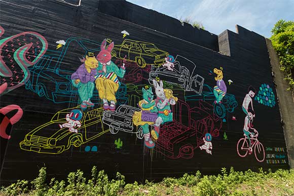 INTER-URBAN Art & Culture Connector mural by Jasper Wong