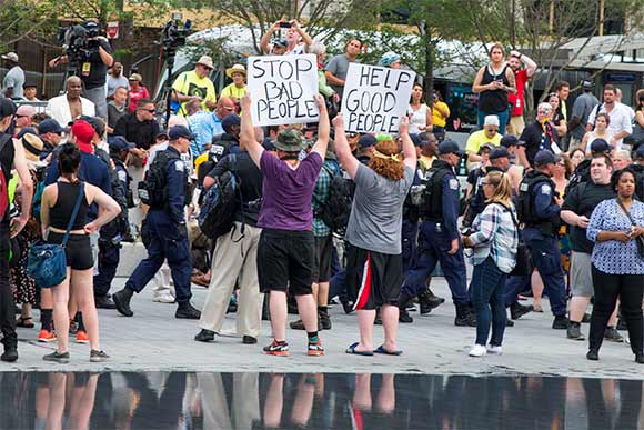 Protesters with a sense of humor