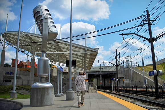 The Microphone located at Buckeye Woodhill RTA Station