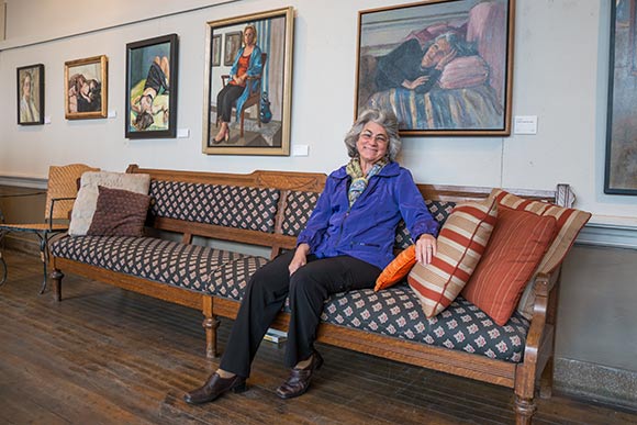 Portrait artist Tricia Kaman in her Murray Hill Galleries studio