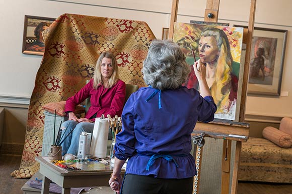 Portrait artist Tricia Kaman in her Murray Hill Galleries studio