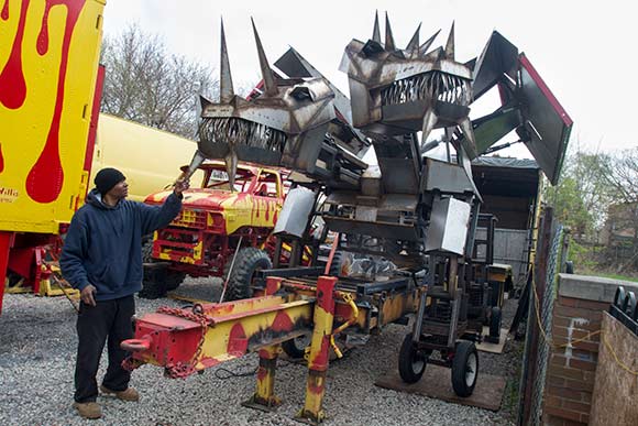 Tim Willis's latest creation in progress, a two headed dragon