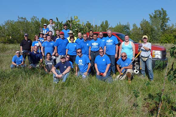 Alcoa volunteers in October 2016 planted 500 trees on the former Henninger Landfill site