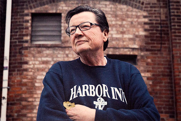 A photo of previous owner of 47 years  Vlado “Wally” Pisorn hangs in the Harbor Inn