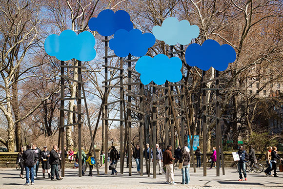 Olaf Breuning’s installation, Clouds, Public Art Fund, New York, NY curated by Andria Hicke