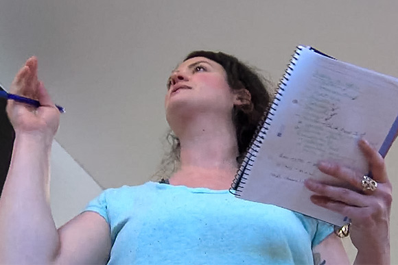 Lara Mielcarek directing inmates at Cleveland's Northeast Reintegration Center