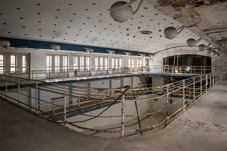 The swimming pool which will look cosmetically similar when finished