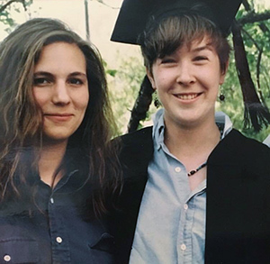 <span class="content-image-text">Tracey Halvorsen and Amy Goldberg at graduation 1993</span>