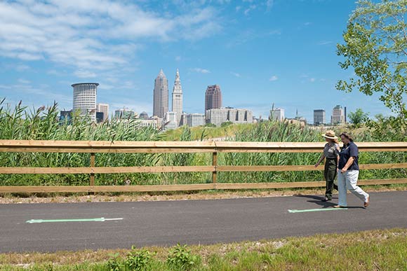 City view along the Centennial Trail in the Scranton Flats