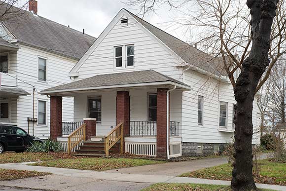 Slavic Village home using clearboarding material  by Community Blight Solutions