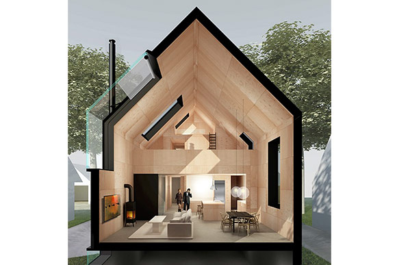 First-prize Donnelly Eber Architects, out of New York City and Cleveland-based Simcon Homes