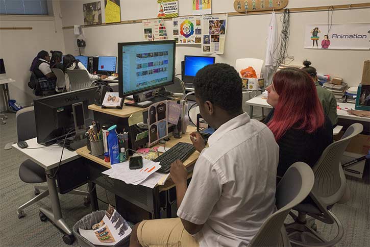 Graphics Arts class with instructor Natalie Eddy