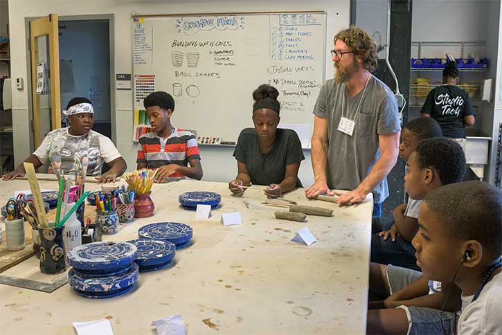 <span class="content-image-text">Ceramics class with instructor Billy Ritter</span>