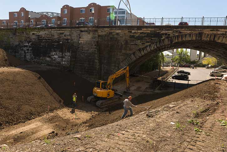Phase I! of the Lake Link Trail under construction in 2017.