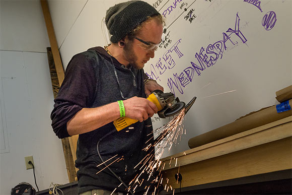 <span class="content-image-text">Byham working on another piece at CIA</span>