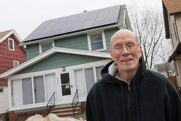 Paul Schroeder of Old Brooklyn installed a solar power system on the roof of his South Hills Drive home