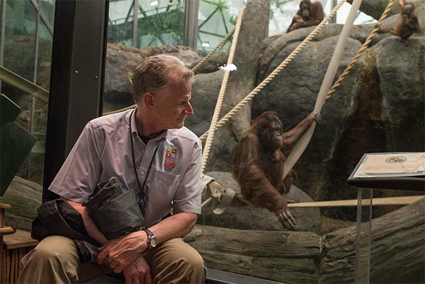 Cleveland Metroparks Zoo curator Tad Schoffner at the Orangutan exhibit