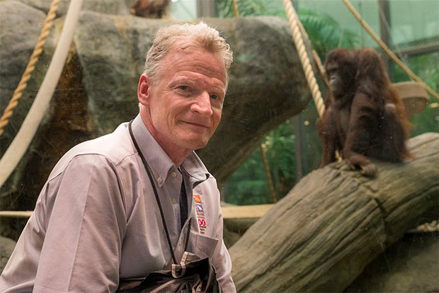 Cleveland Metroparks Zoo curator Tad Schoffner at the Orangutan exhibit