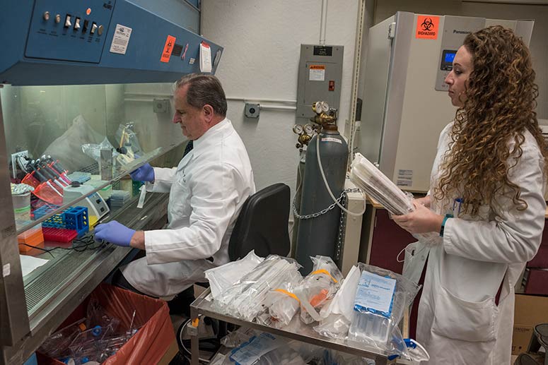 Dr. Tuohy and research assistant Valerie Swank in the lab