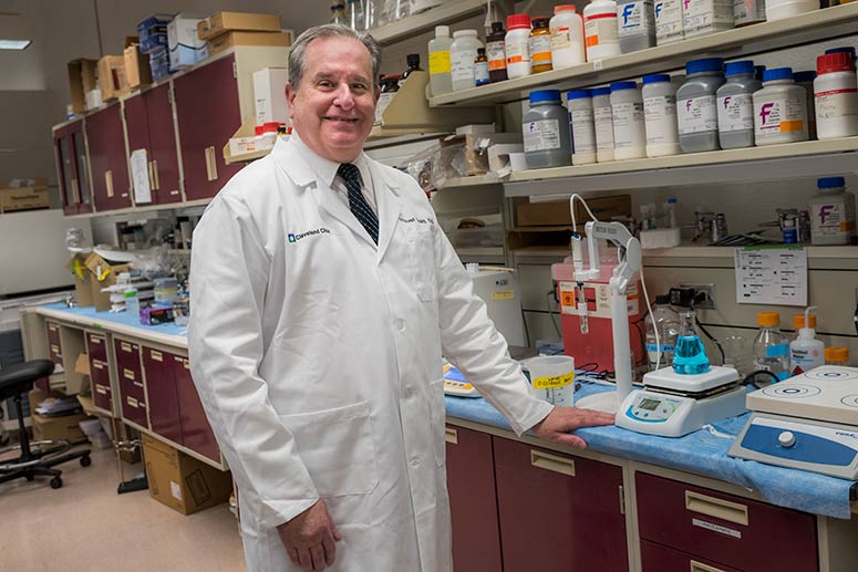 Dr. Tuohy at the Cleveland Clinic Cancer Research Lab