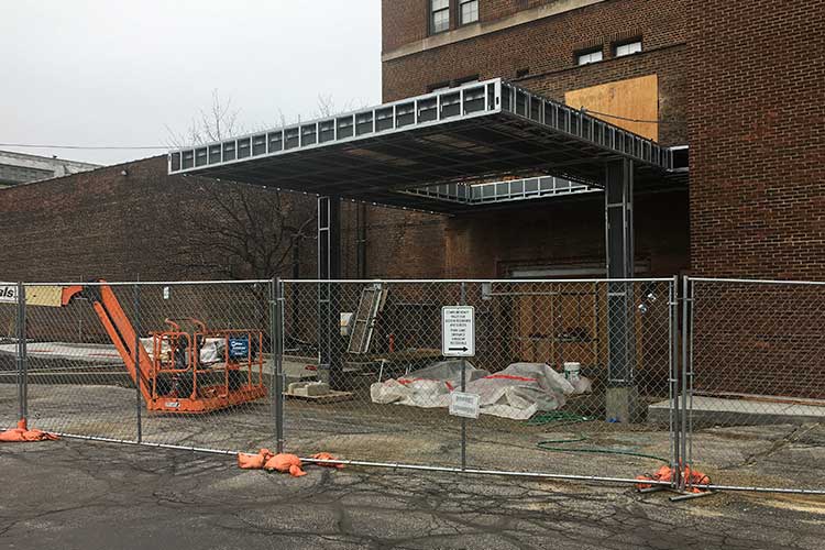 Construction  of Judson Manor’s new south entrance