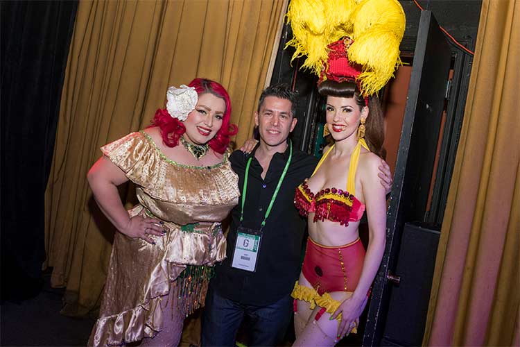 <span class="content-image-text">Bella Sin of Ohio Burlesque, sponsor, James Lester, director and Hazel Honeysuckle featured in the film "Getting Naked: A Burlesque Story"</span>