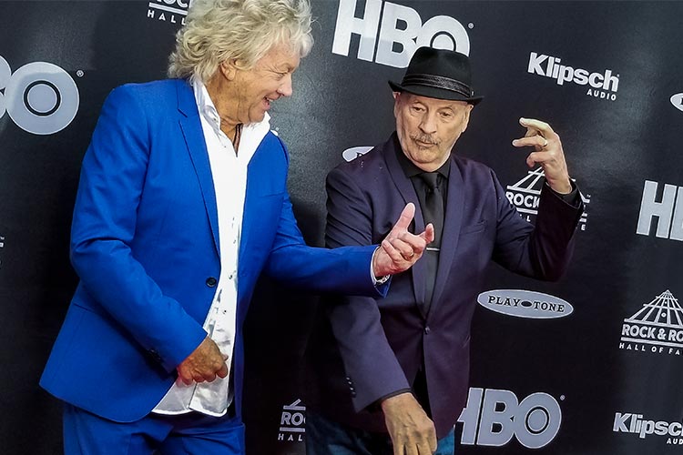 John Lodge, left, and Mike Pinder,  members of the Moody Blues