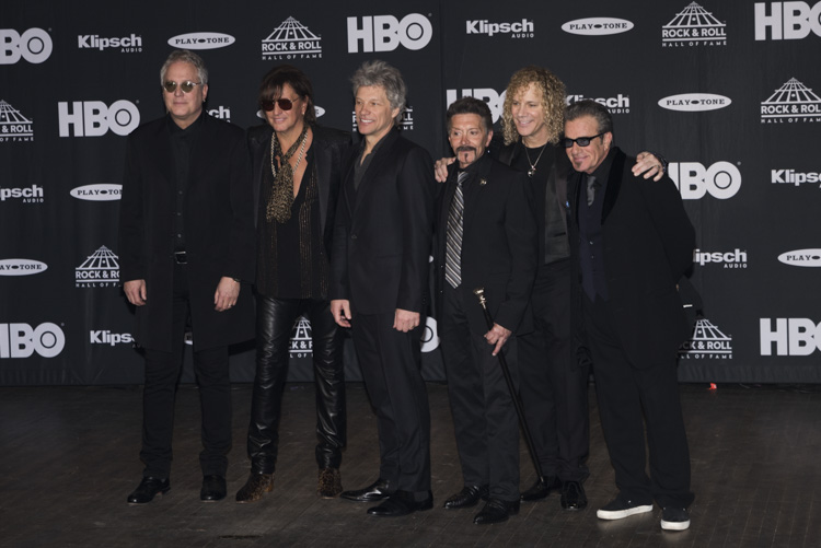 Bon Jovi backstage at the 33rd Rock & Roll Hall of Fame Induction Ceremony