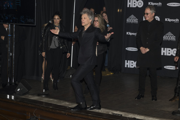 Jon Bon Jovi backstage at the 33rd Rock & Roll Hall of Fame Induction Ceremony