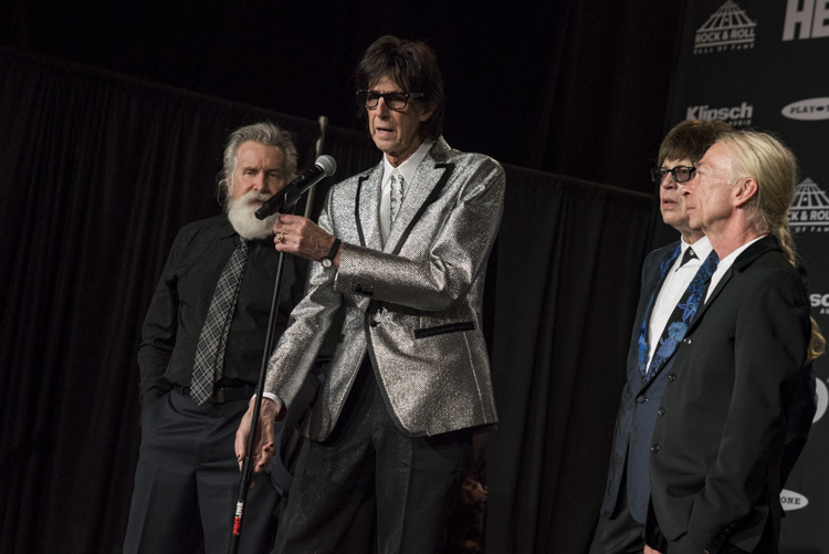 The Cars backstage at the 33rd Rock & Roll Hall of Fame Induction Ceremony