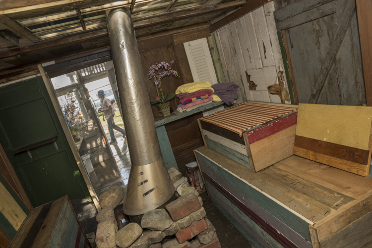 Sauna room by artist and curator Dana Depew