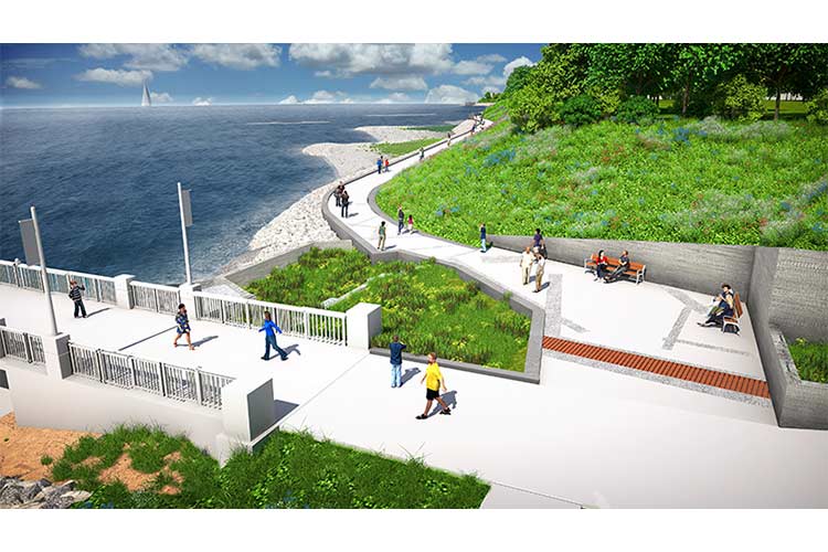 Rendering of Sims Park Pier where the trail will begin