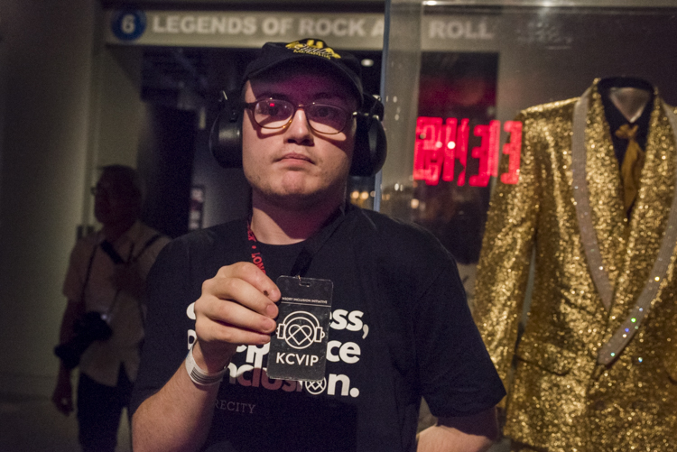 Zachary Davison with his KultureCity VIP card included in the sensory inclusive program bag