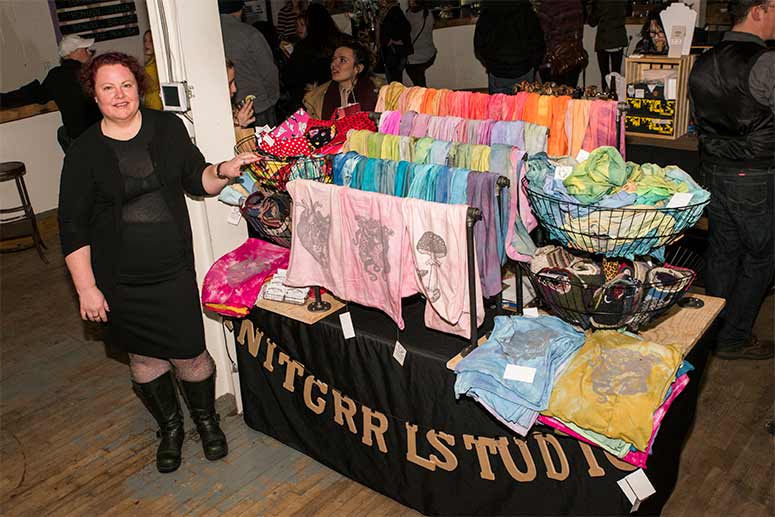 Shannon Okey at her booth at Cleveland Bazaar Valentine 2018