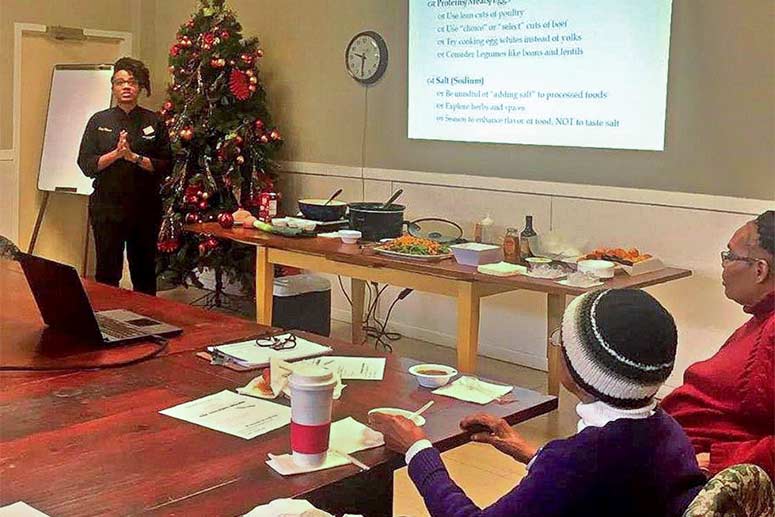 Senior outreach cooking class at May Dugan