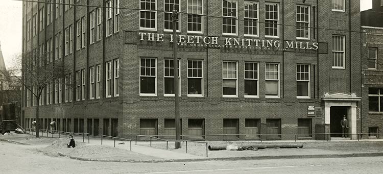 <span class="content-image-text">1920 photo of the Keeetch Knitting bldg. now the Empire Improvement Building</span>