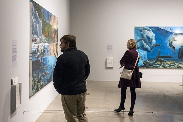 Opening night of Alexis Rockman: The Great Lakes Cycle exhibition at MOCA