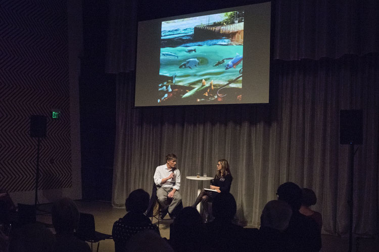 Alexis Rockman discusses his work at MOCA on opening night