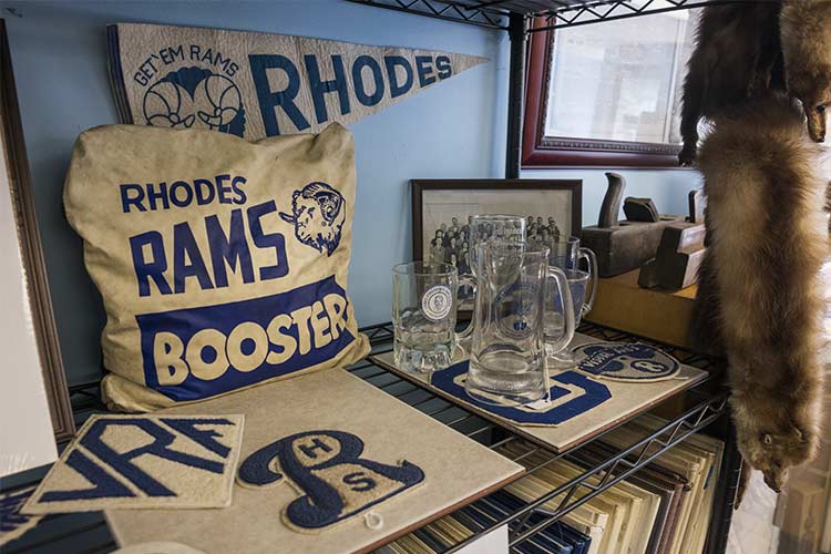 Sports memorabilia at the Historical Society of Old Brooklyn