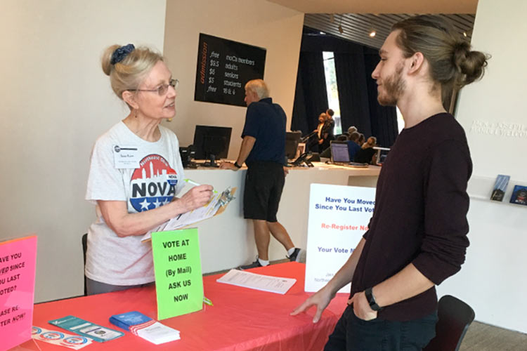 Voter registration event at MOCA