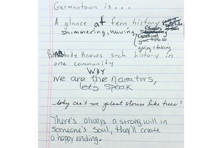 CPCP's Catalyst Initiative Project Team poet Yolanda Wisher and Trapeta Mayson of Historic Germantown in Philadelphia, Pennsylvania