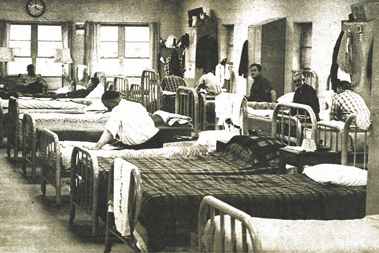 <span class="content-image-text">Old photo of the dorm room at Stella Maris in 1968</span>