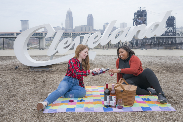 Marisa Sergi toasting her success with friend Chrissi Sanders, CEO of NextPlayBrands