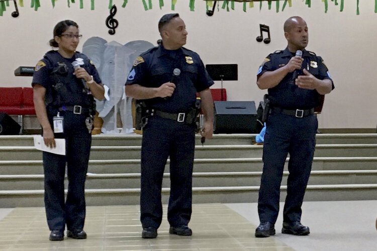 Hispanic Police Officers Association outreach event at Primera Iglesia Bautista