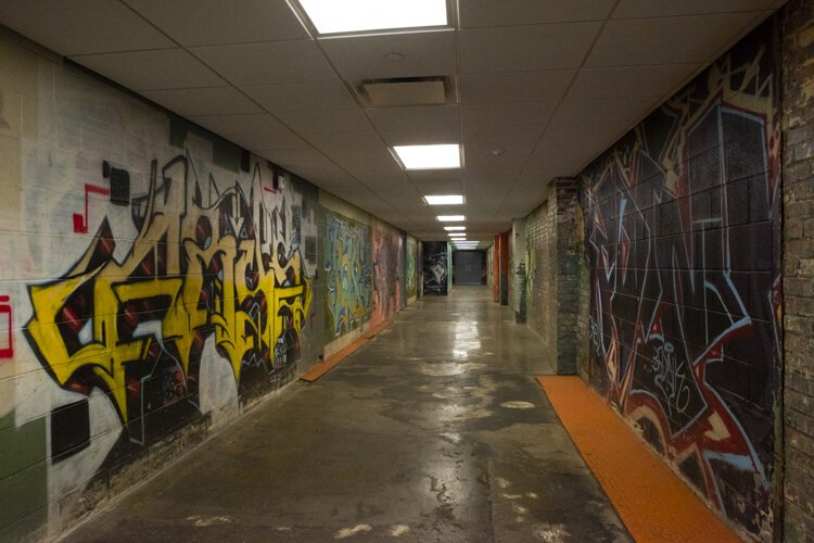 The graffiti hallway at HGR Industrial Surplus